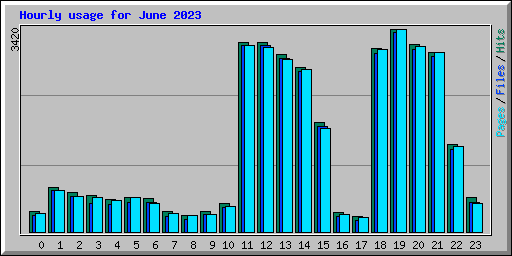 Hourly usage for June 2023