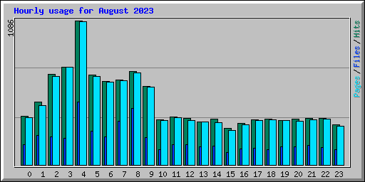 Hourly usage for August 2023